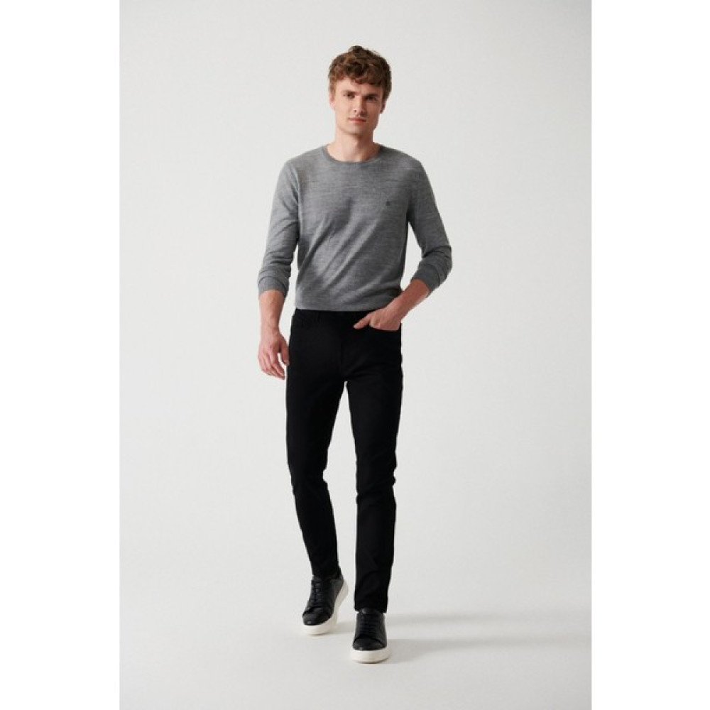 Avva Erkek Siyah Armürlü Esnek 5 Cepli Slim Fit Dar Kesim Kanvas Pantolon E003007 Erkek Pantolon Fiyatı