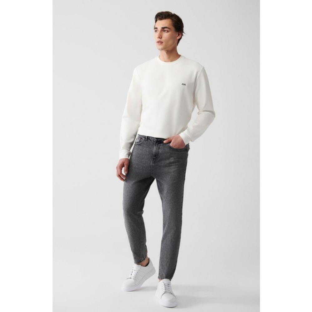 Avva Erkek Siyah Random Yıkama %100 Pamuk Carrot Fit Jean Pantolon E003548 Erkek Jeans / Kot Pantolon Fiyatı