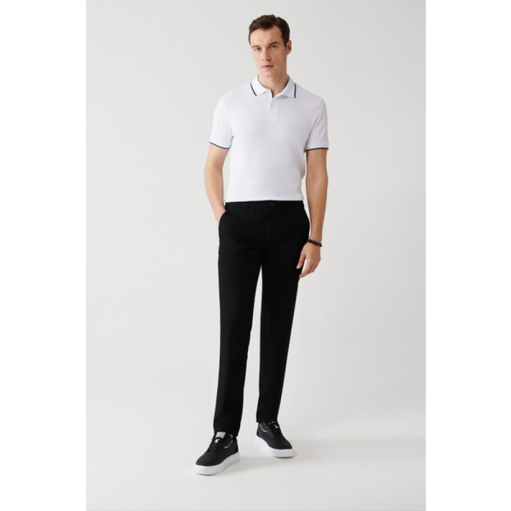 Avva Erkek Siyah Yandan Cepli Armürlü Slim Fit Dar Kesim Esnek Chino Kanvas Pantolon E003008 Erkek Pantolon Fiyatı