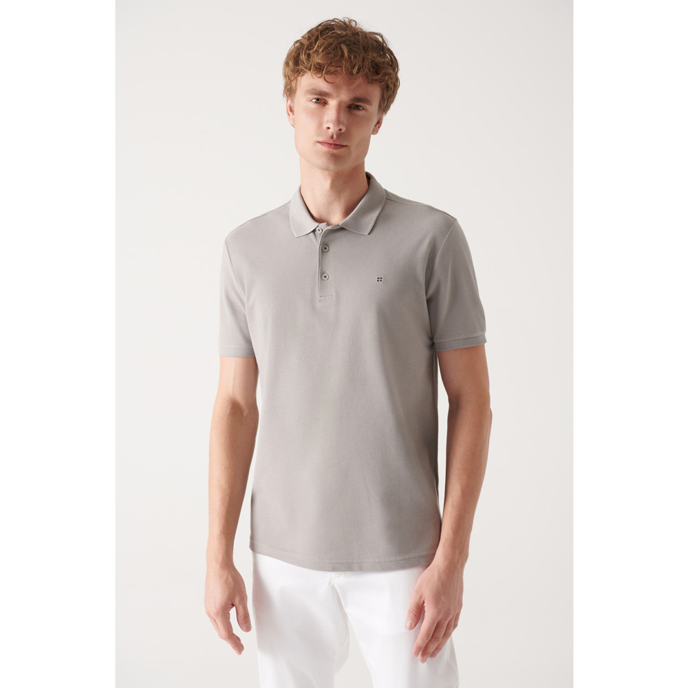 Avva Erkek Taş %100 Pamuk Serin Tutan Standart Fit Normal Kesim Polo Yaka T-shirt 3XL Beden Erkek T-shirt Fiyatı