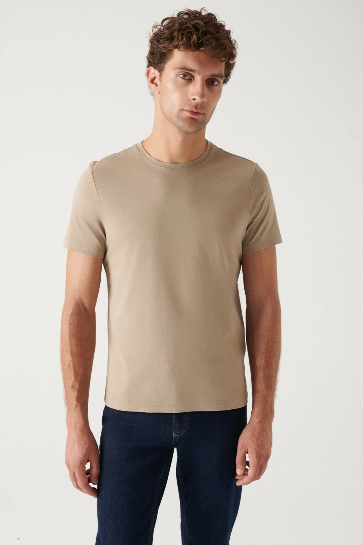 Avva Erkek Vizon %100 Pamuk Nefes Alan Bisiklet Yaka T-shirt M Beden" Bayan T-shirt Fiyatı