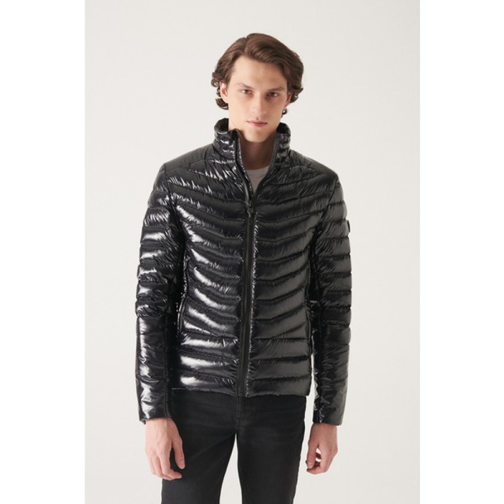 Avva Siyah Şişme Unisex Mont Kaz Tüyü Su Itici Rüzgar Geçirmez Parlak Comfort Fit Rahat Kesim Erkek Mont Fiyatı