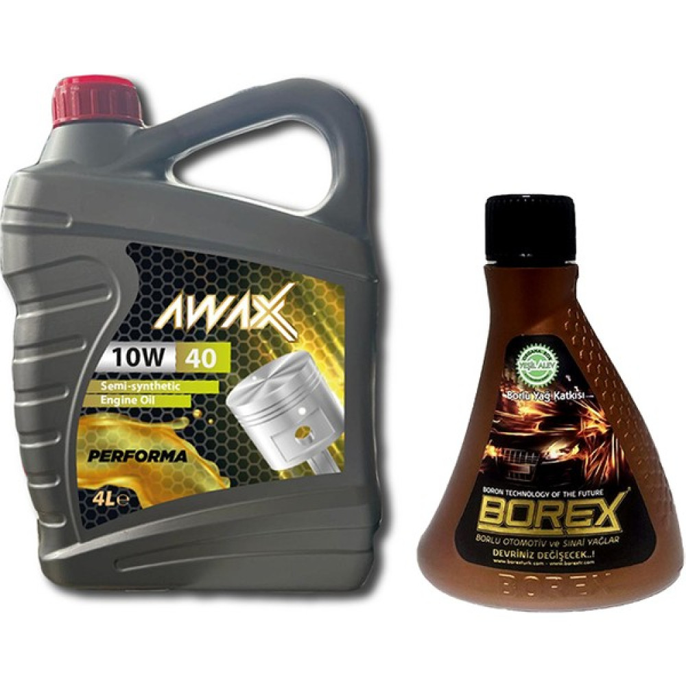 Awax 10W40 4 Litre Motor Yağı ( Üretim Yılı: 2023 ) + Borex Borlu Motor Yağ Katkısı ( Üretim Yılı: 2023 ) Motor Yağı Fiyatı