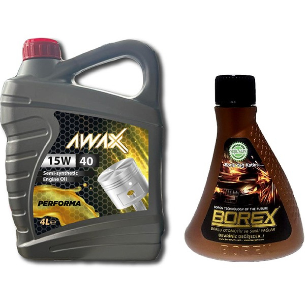 Awax 15W40 4 Litre Motor Yağı ( Üretim Yılı: 2023 ) + Borex Borlu Motor Yağ Katkısı ( Üretim Yılı: 2023 ) Motor Yağı Fiyatı