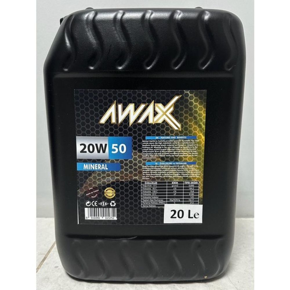 Awax 20W50 20 Litre Motor Yağı ( Üretim Yılı: 2023 ) Motor Yağı Fiyatı
