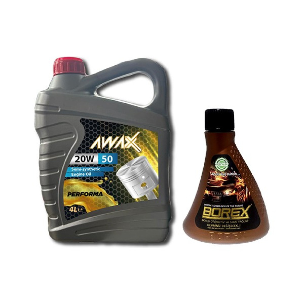 Awax 20W50 4 Litre Motor Yağı ( Üretim Yılı: 2023 ) + Borex Borlu Motor Yağ Katkısı ( Üretim Yılı: 2023 ) Motor Yağı Fiyatı
