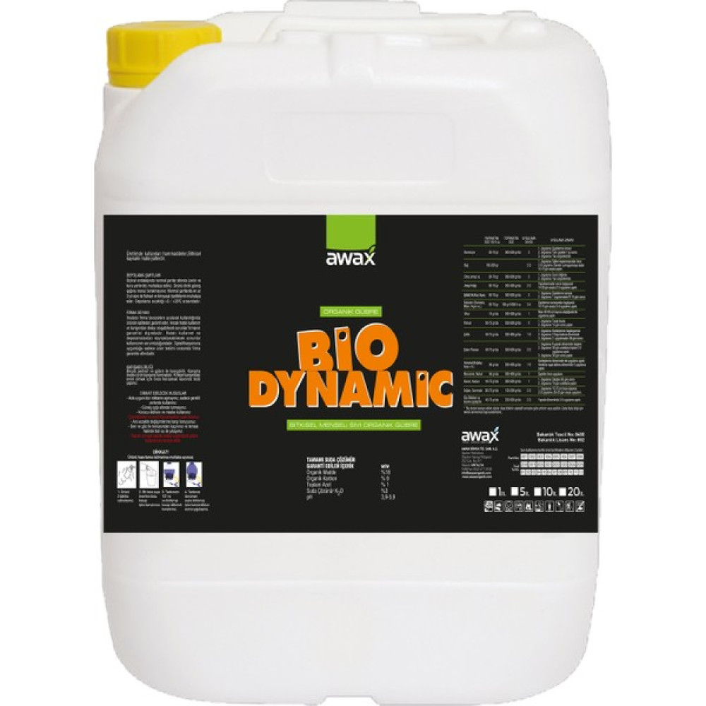 Awax Bio Dynamic Humik-Fulvik Asit Organik Gübre 20 Lt Gübre Fiyatı
