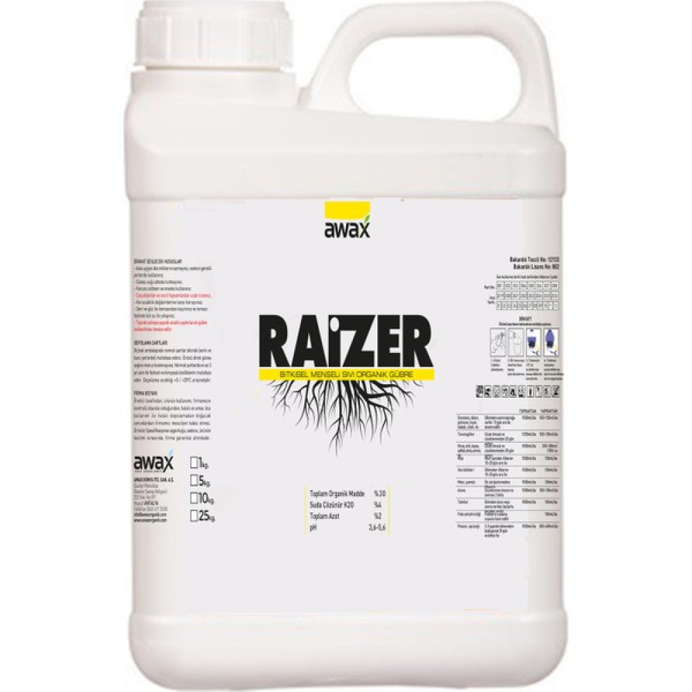Awax Raizer Full Etki Köklendirici Organik Sıvı Gübre 10 Lt Gübre Fiyatı
