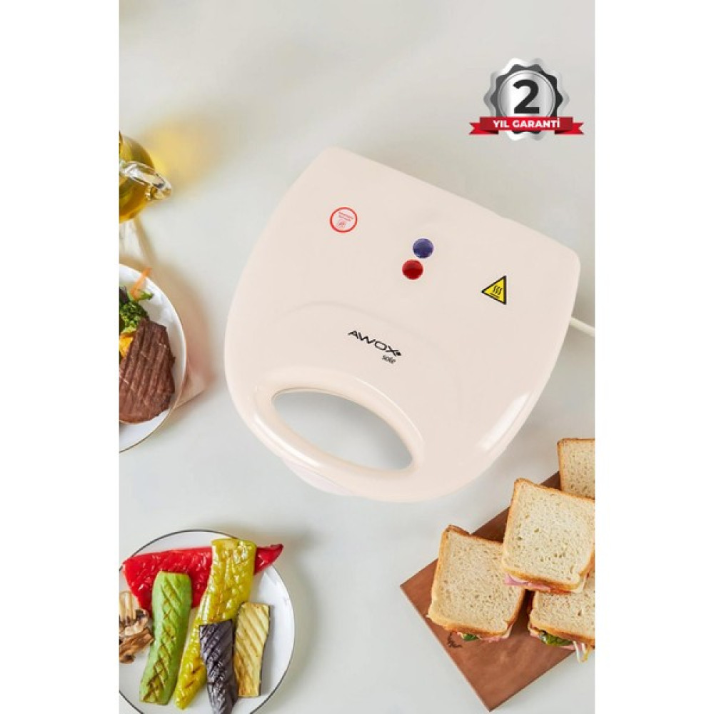 Awox Sole 750 W Mini Tost Makinesi, Seramik Kaplama - Beyaz Tost Makineleri Fiyatı