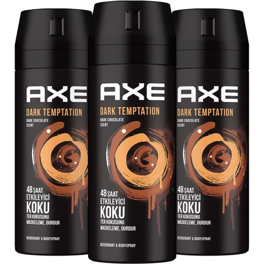 Axe Dark Temptation Dark Chocolate Scent Deodorant 150ML 3'lü Erkek Parfümleri Fiyatı
