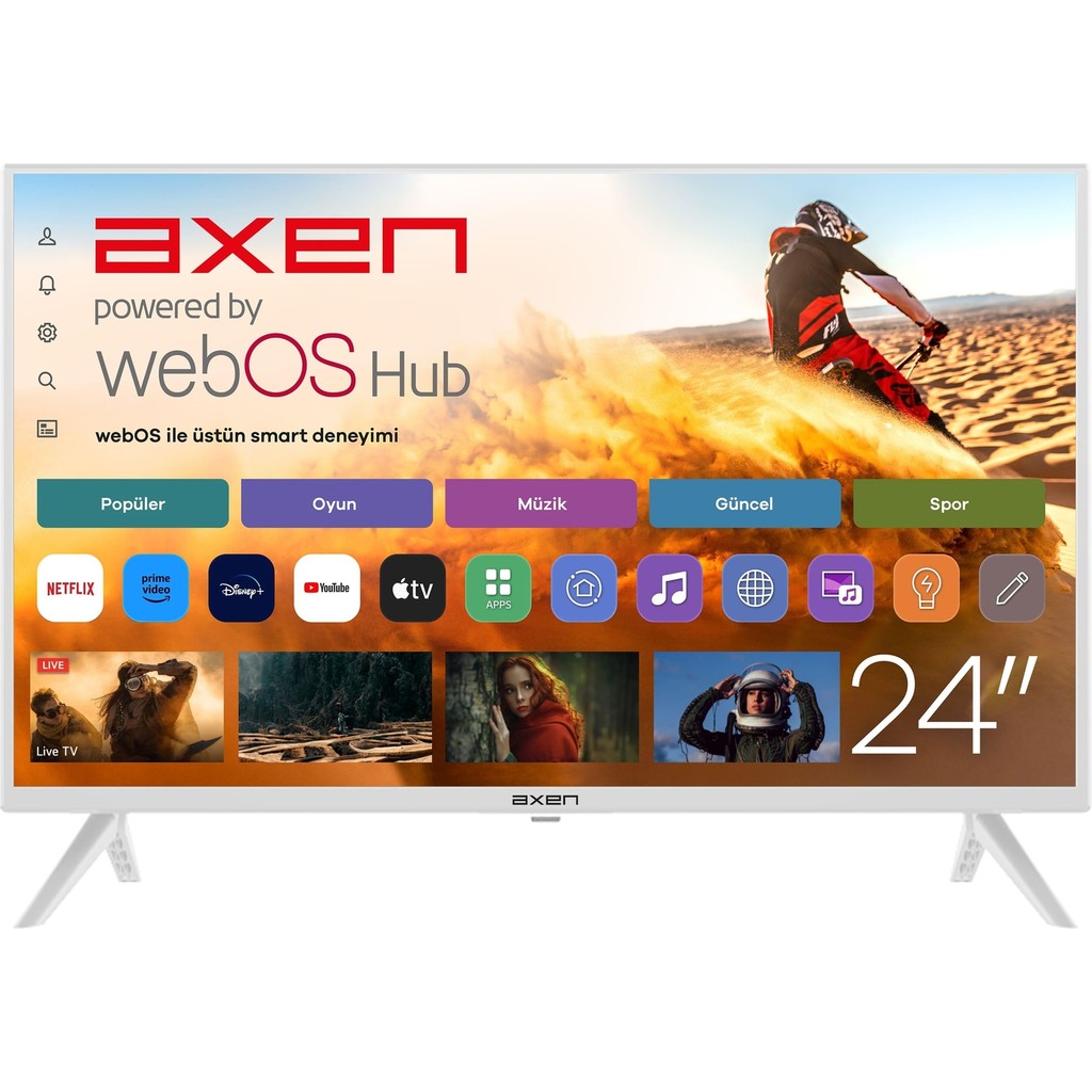Axen AX24LEDI262C-B 24" 60 Ekran Uydu Alıcılı HD Ready webOS Smart LED TV Televizyonlar Fiyatı