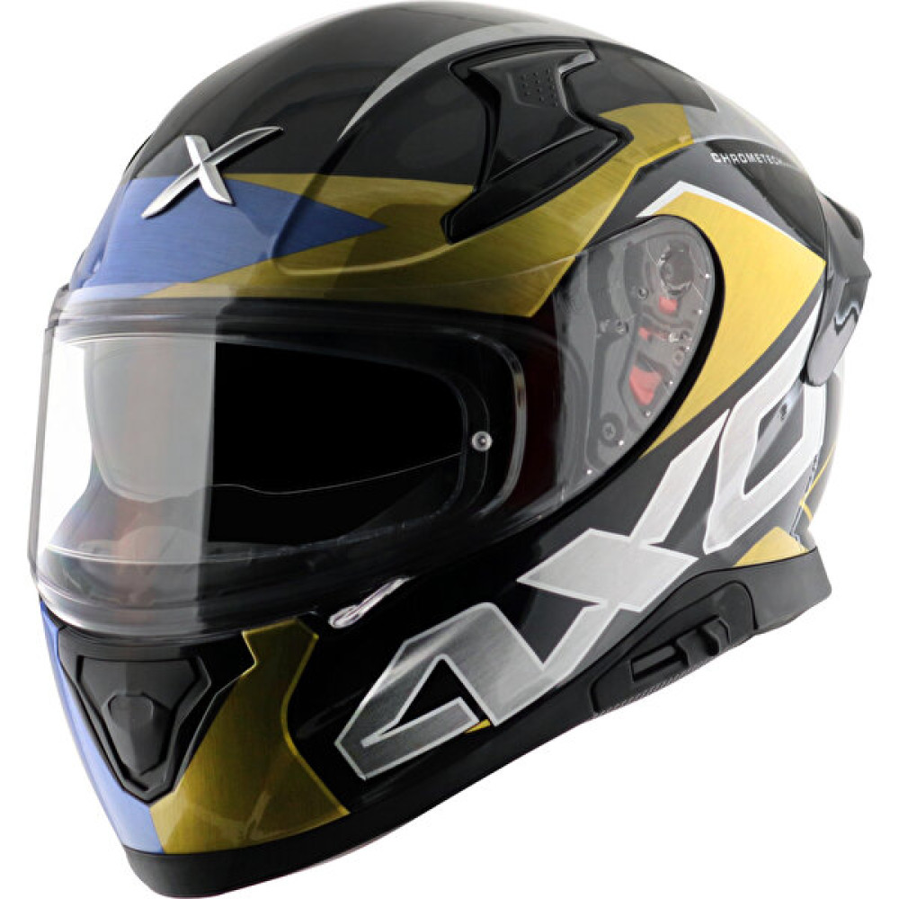 Axor Apex Chrometech Kask Blue Gold - M - Renkli Motorsiklet Kaskları Fiyatı