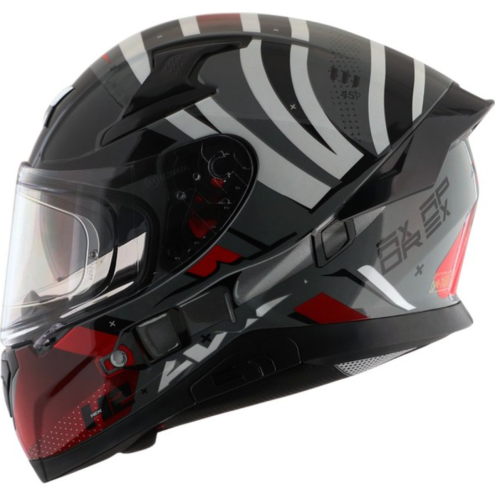 Axor Apex Hex-2 Kask Cool Grey Red Gloss - M - Renkli Motorsiklet Kaskları Fiyatı