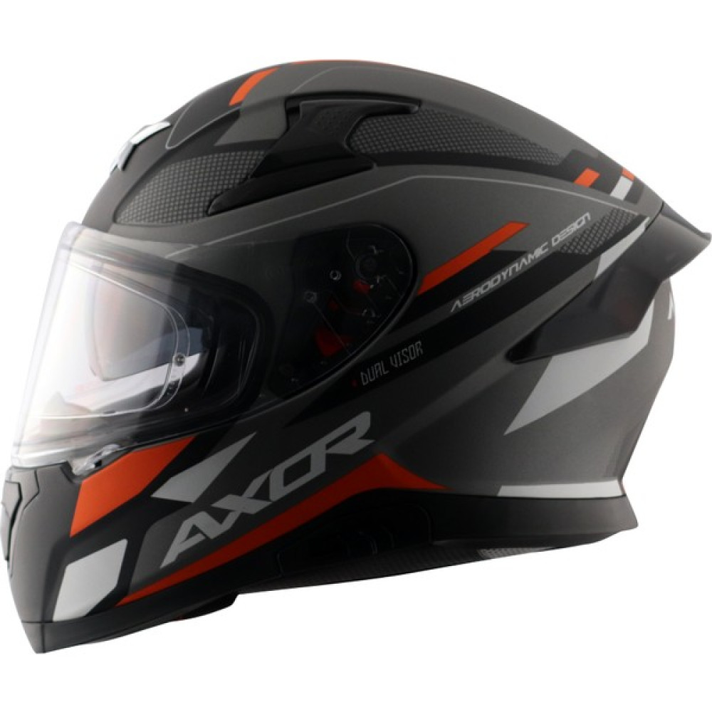 Axor Apex Turbine Kask Black Orange Grey Gloss - M - Turuncu - Siyah Motorsiklet Kaskları Fiyatı