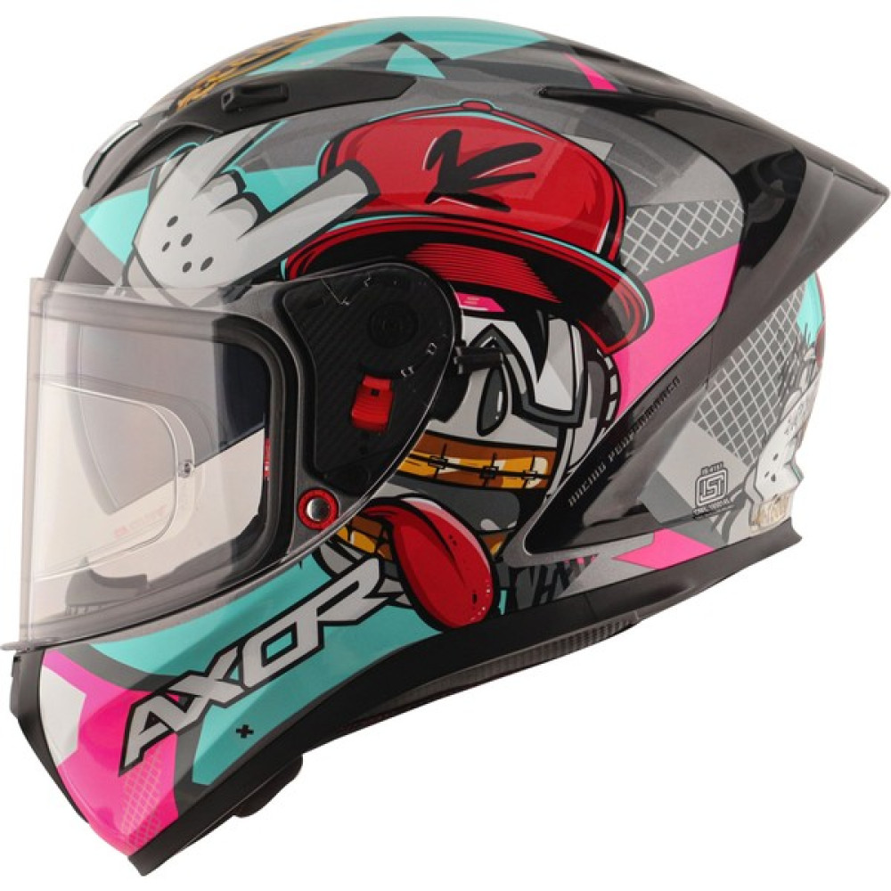 Axor Street Hiphop Kask Black Pink - Pinlock Dahil - L - Renkli Motorsiklet Kaskları Fiyatı