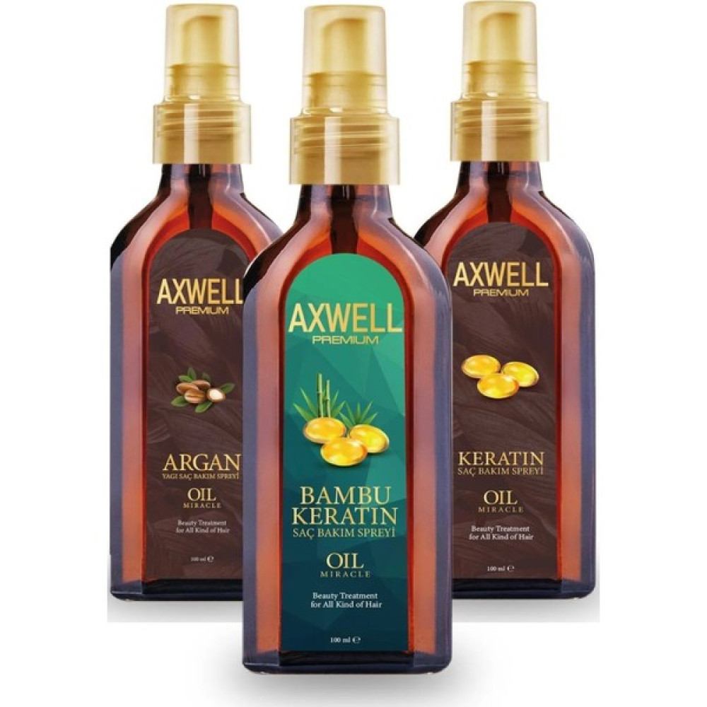 Axwell Argan Yağı, Bambu Keratin, Keratin Üçlü Saç Bakım Spreyi Seti Saç Bakım Maskeleri & Serumlar & Spreyler Fiyatı