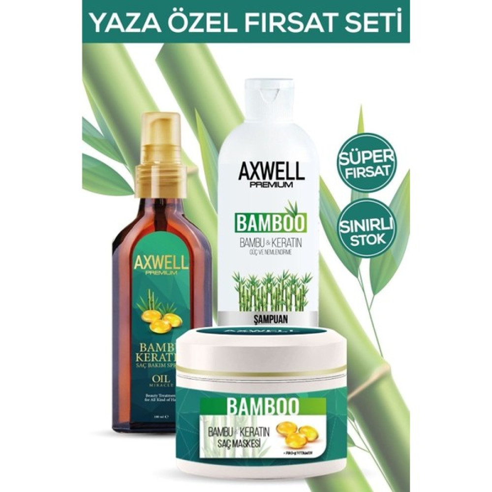 Axwell Bambu ve Keratin Saç Bakım Seti Saç Bakım Maskeleri & Serumlar & Spreyler Fiyatı
