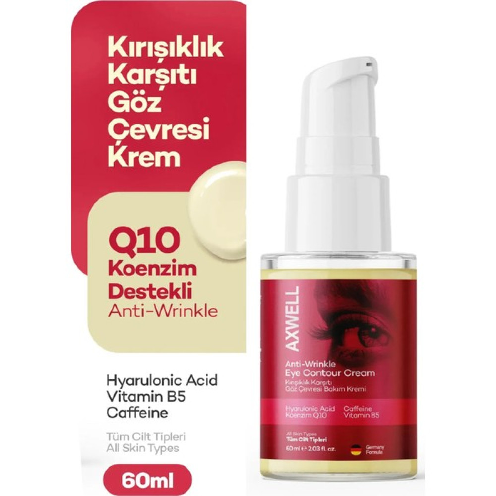 Axwell Caffeine Destekli Nemlendirici Göz Çevresi Kremi Koenzim Q10 Hyarulonic Acid 60ML Göz Kremi Fiyatı