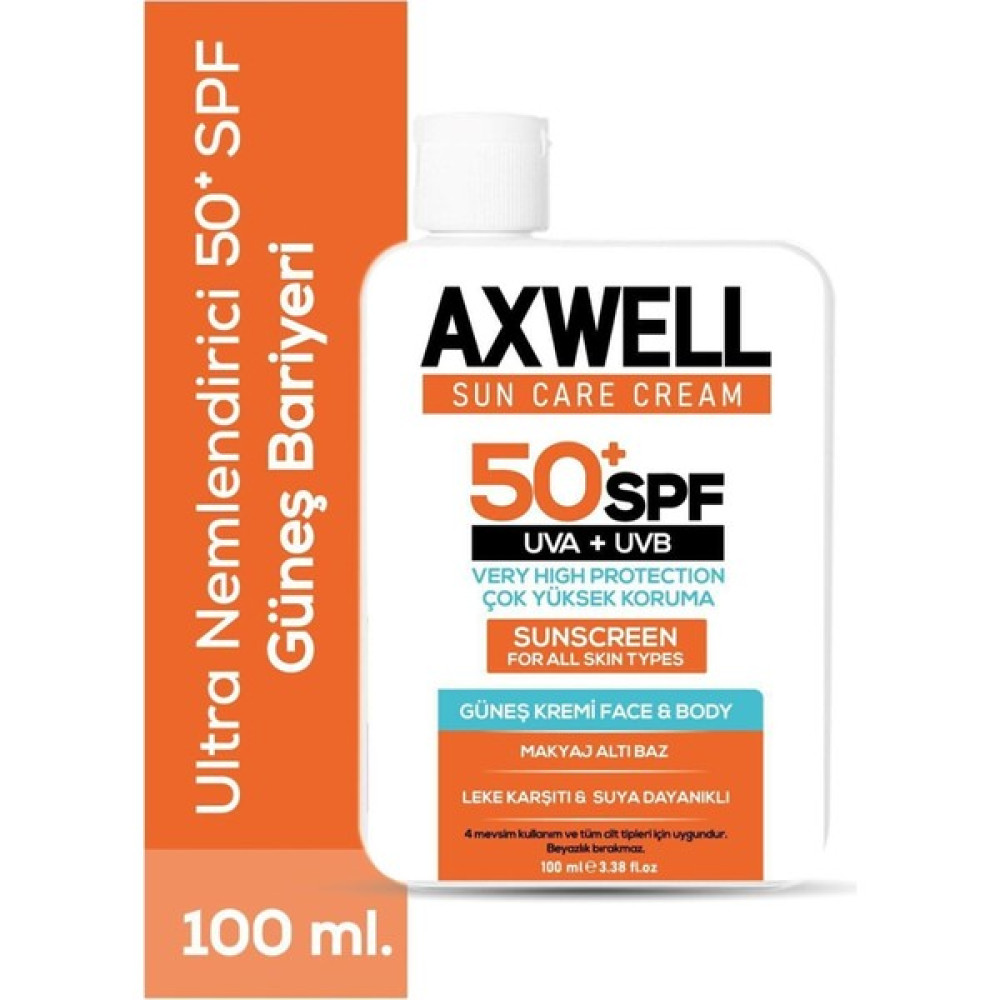 Axwell Sun Care Cream Leke Karşıtı Güneş Kremi Çok Yüksek Koruma 50+ Spf 100ML Güneş Kremleri ve Losyonları Fiyatı