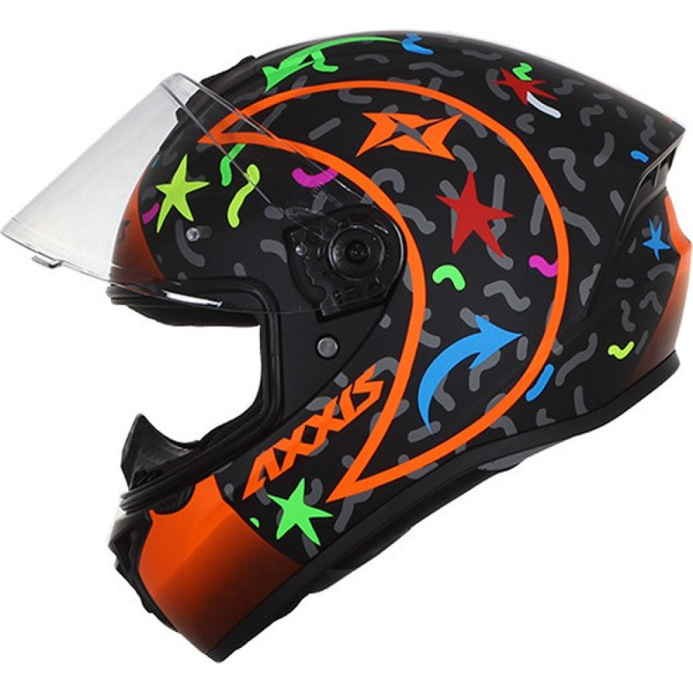 Axxis Draken Crazy Matt Fluor Orange Full Face Kapalı Motosiklet Kaskı - Şeffaf Vizör - M Motorsiklet Kaskları Fiyatı