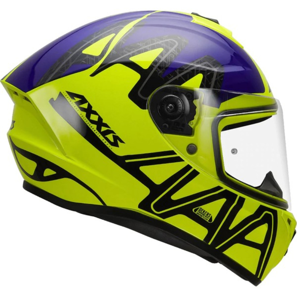 Axxis Draken Dekers Gloss Fluor Yellow Full Face Kapalı Motosiklet Kaskı - Şeffaf Vizör - 2XL Motorsiklet Kaskları Fiyatı