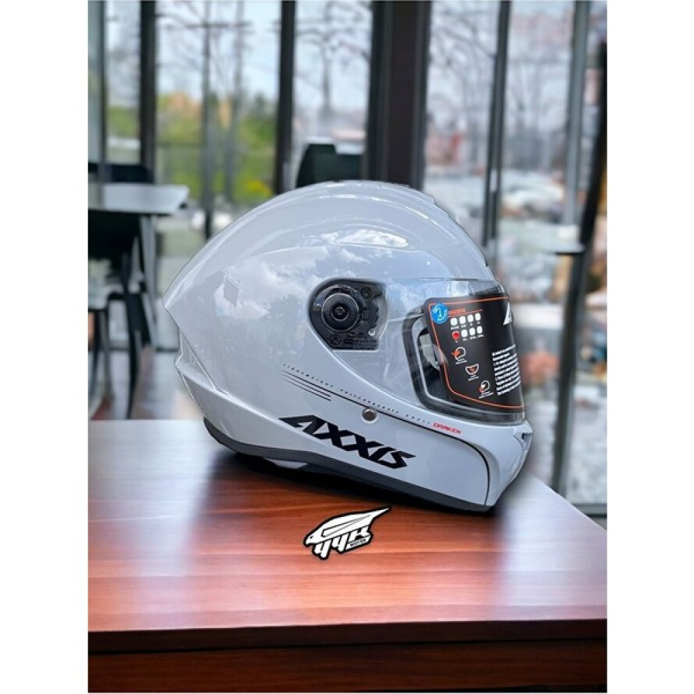 Axxıs Draken Nardo Gri. ''2 Vizörlü'' + ''sticker'' Hediyeli, Mat Motosiklet Kapali Kask - S - Gri Motorsiklet Kaskları Fiyatı