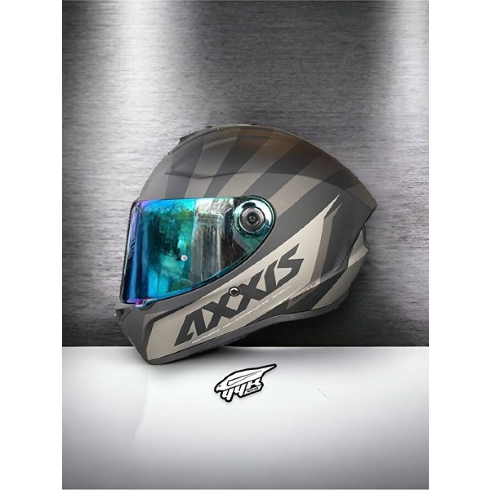 Axxıs Draken Premier Gray. ''2 Vizörlü'' + ''sticker'' , Mat Motosiklet Kapalı Kask - L - Gri Motorsiklet Kaskları Fiyatı