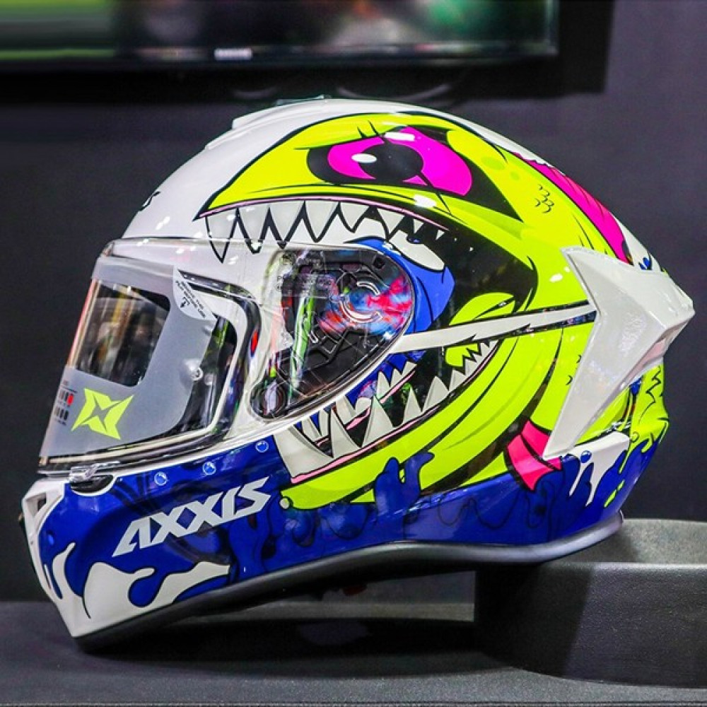 Axxis Draken Viperfish Matt Pearl Fluor Yellow Full Face Kapalı Motosiklet Kaskı - Şeffaf Vizör - Xxl - 2XL Motorsiklet Kaskları Fiyatı