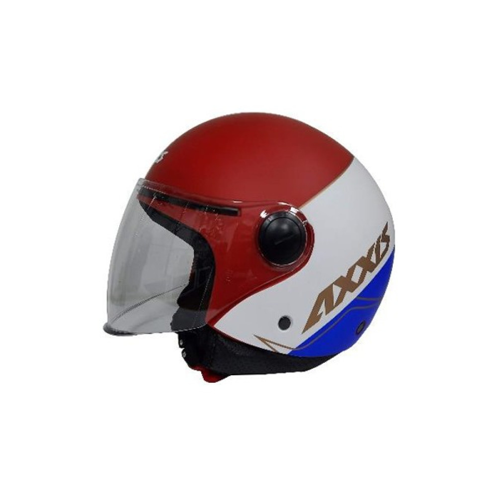 Axxıs Square Bıtone Matt Yarım Kask - Kırmızı-Mavi - Xl Motorsiklet Kaskları Fiyatı