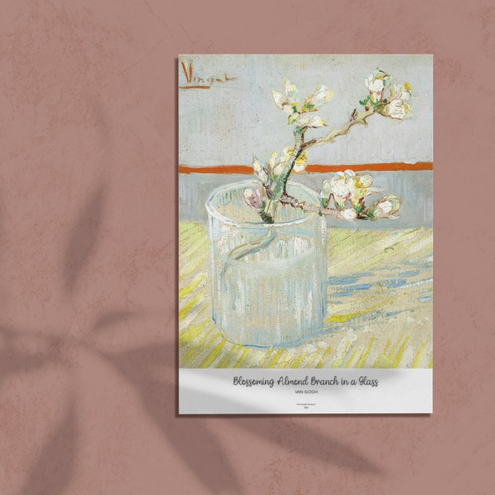 Ay Buldum Vincent Van Gogh Bardakta Çiçek Açmış Badem Dalı Posteri Çerçevesiz - 20x30 Poster Fiyatı