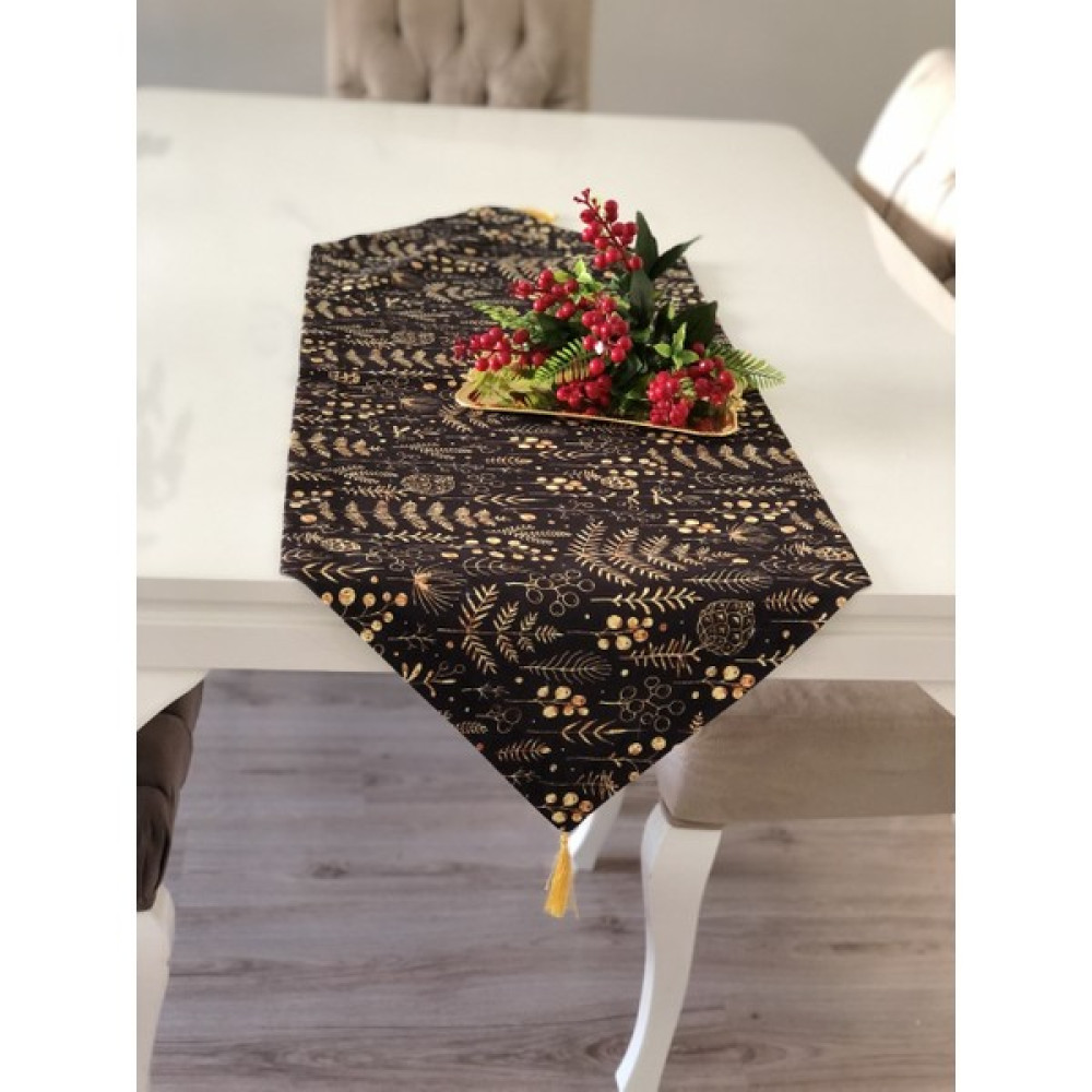 Ay Dizayn Runner - 43 x 135 cm - Siyah Masa Örtüsü Fiyatı