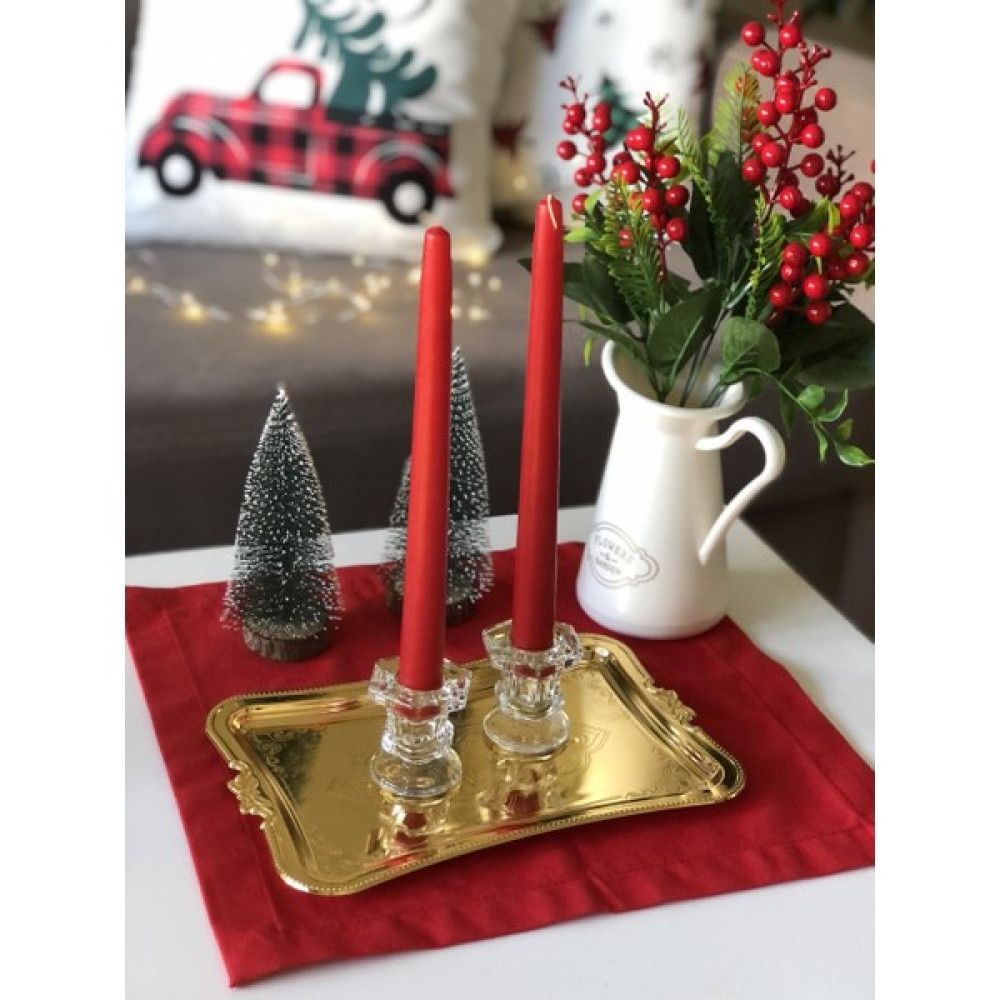 Ay Dizayn Yeni Yıl Cam Mumluk 2li Şamdan 6 cm Ayaklı Yılbaşı şamdan dekor yılbaşı noel - Şeffaf Şamdan Fiyatı