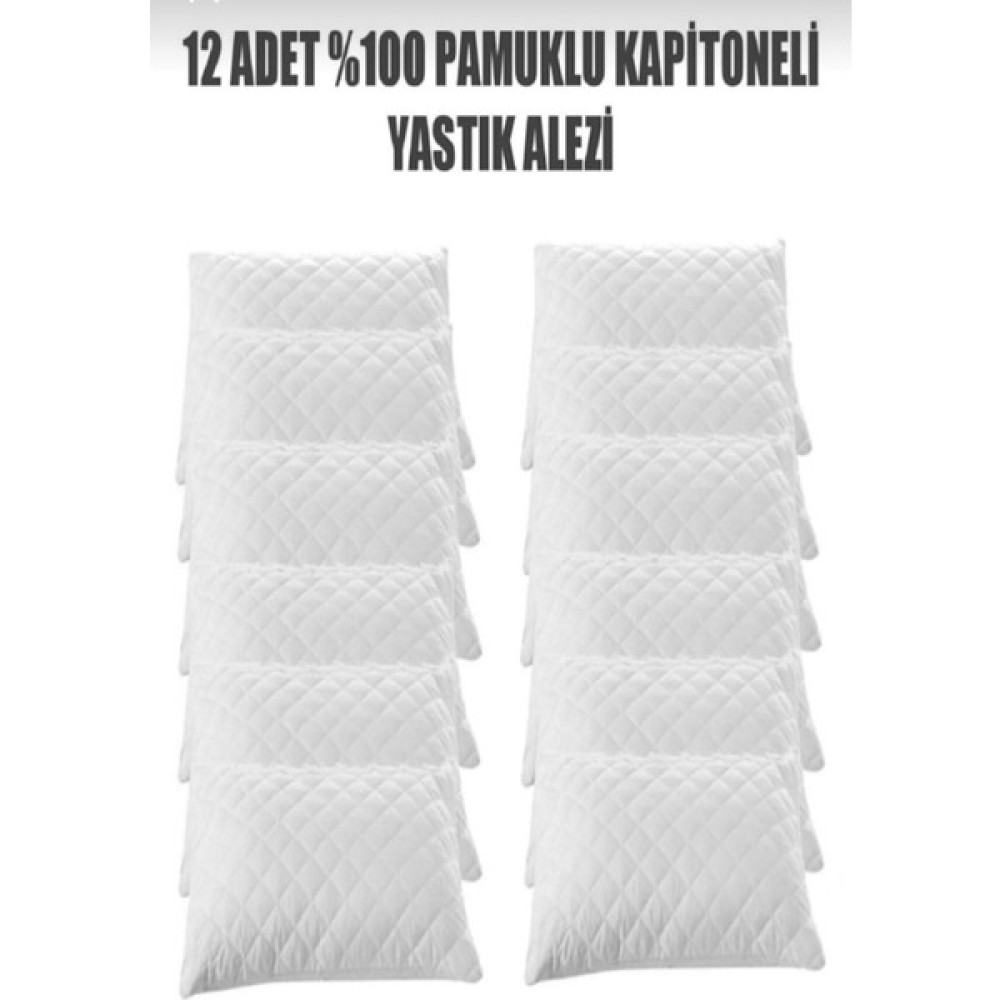 AY Home 12 Adet Kapitoneli Sıvı Geçirmez Yastık Alezi Yastık Koruyucu Yastık Kılıfı Pamuklu Beyaz 50 x 70 cm Yastık Kılıfı Fiyatı