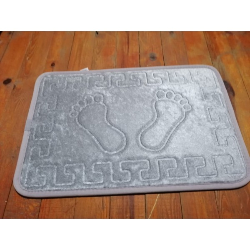 AY Home Kaymaz Tabanlı Banyo Paspasi Ayak Izli Açık Gri 40 x 60 cm Araca Özel Paspaslar Fiyatı