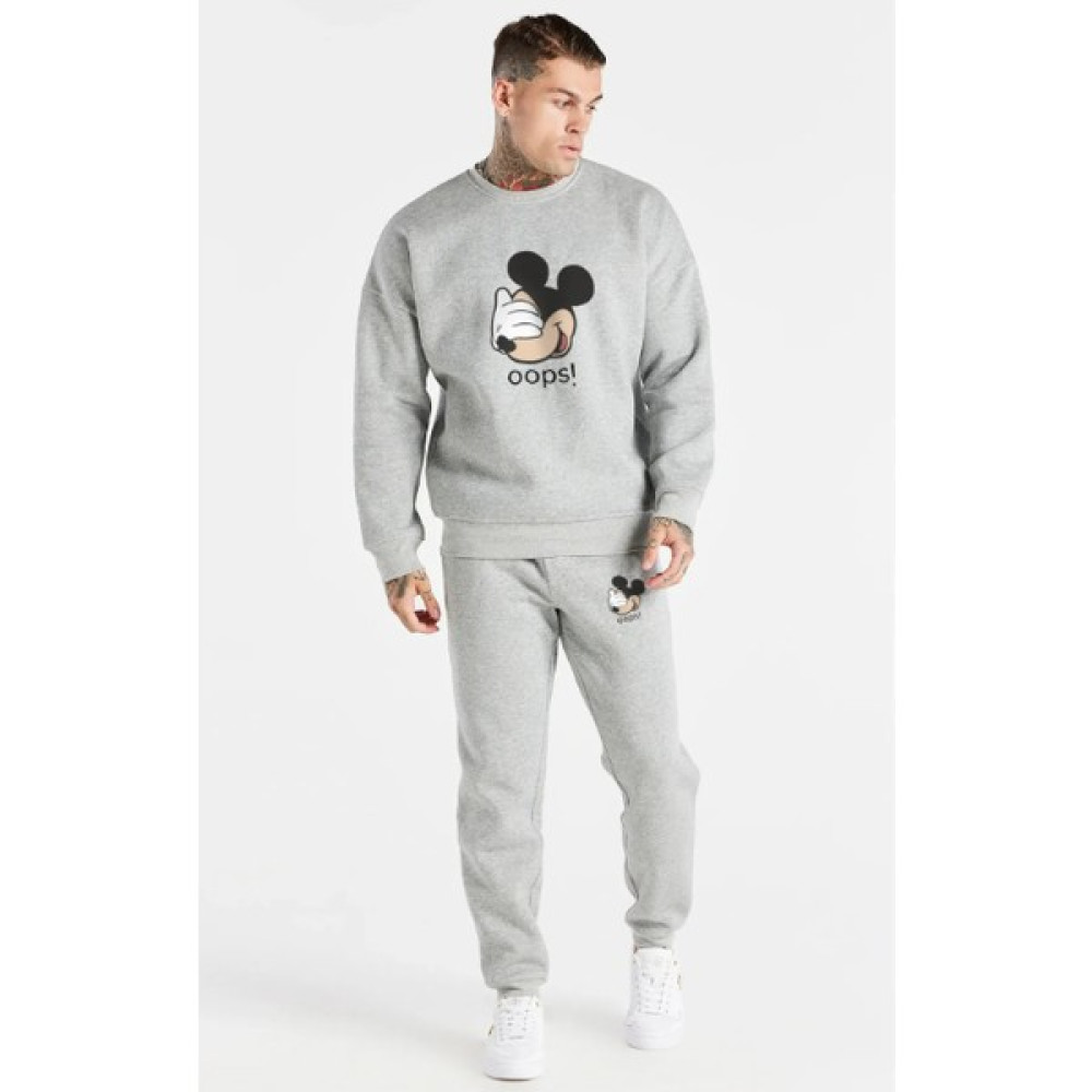 Ay New Moda Erkek Mickey Mouse Baskılı Eşofman Sweatshirt Alt-Üst Takım Erkek Eşofman Fiyatı