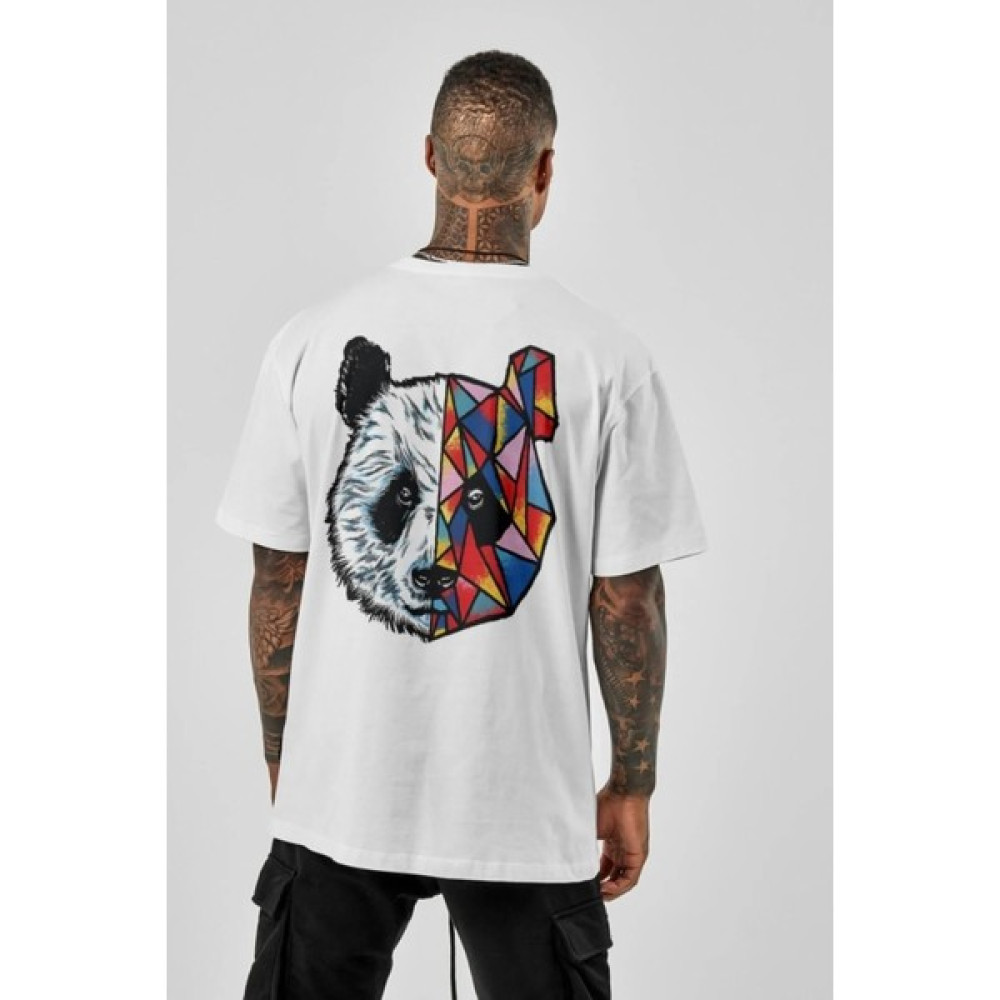 Ay New Moda Oversize Panda Baskılı Beyaz Tshirt10 Erkek T-shirt Fiyatı