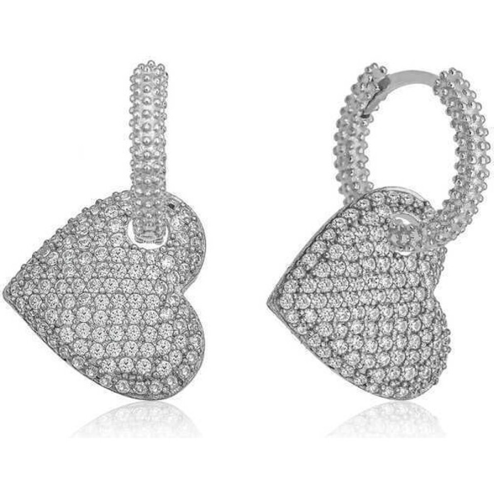 Aya Diamond Gümüş Halka Kalp Bayan Küpe Gümüş Küpe Fiyatı