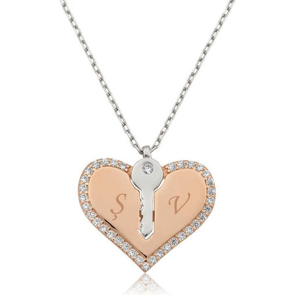 Aya Diamond Gümüş Kalbimin Anahtarı Kolye Gümüş Kolye Fiyatı