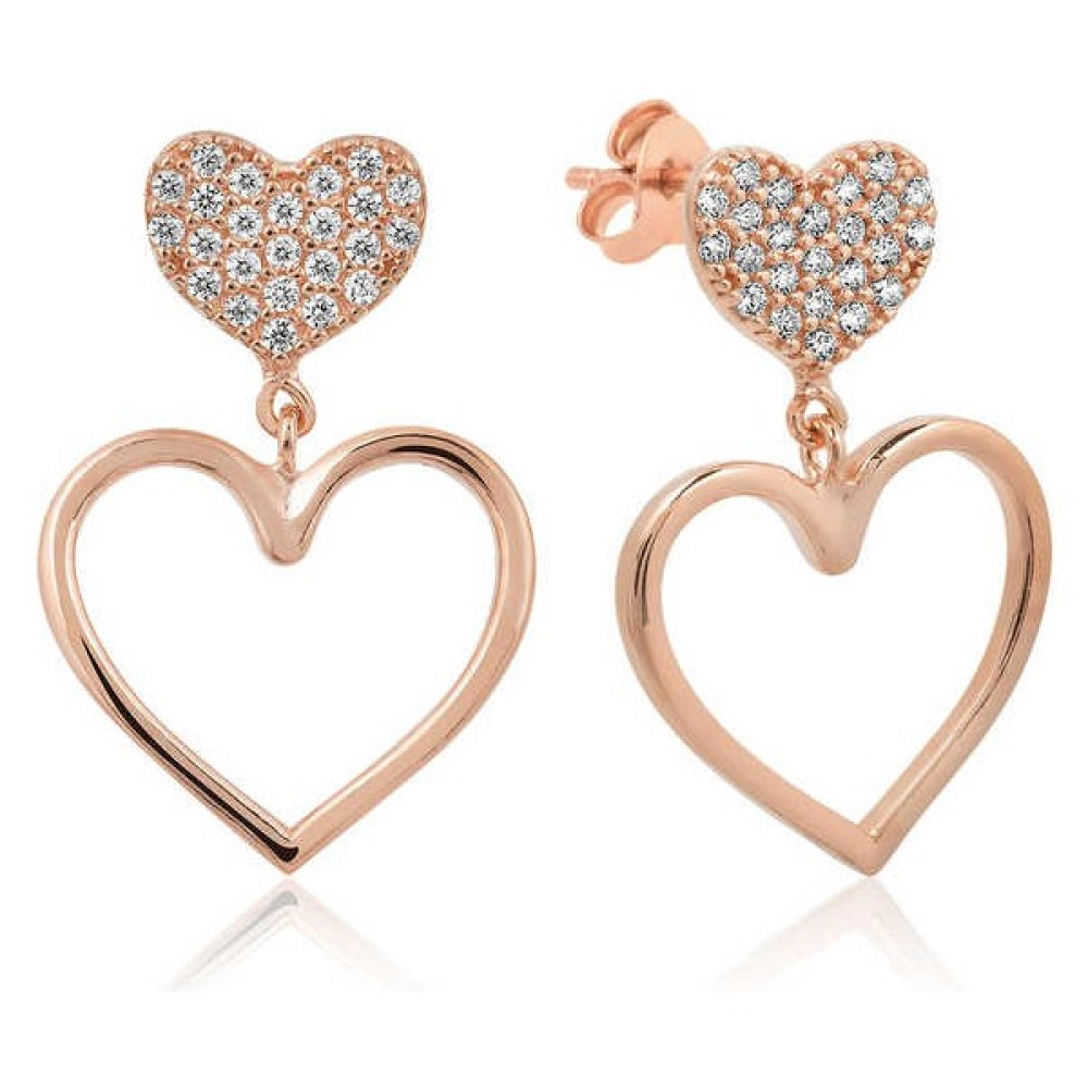Aya Diamond Gümüş Kalpli Bayan Küpe Gümüş Küpe Fiyatı