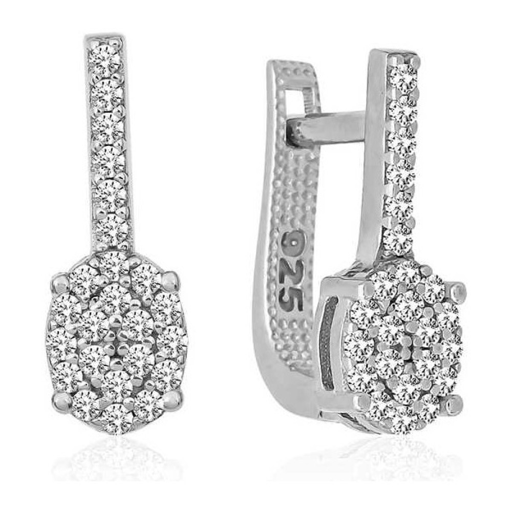 Aya Diamond Gümüş Oval Taşlı Küpe Gümüş Küpe Fiyatı