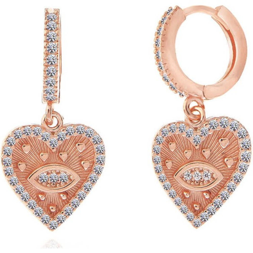 Aya Diamond Gümüş Rose Kalp Sallantılı Kadın Küpe Gümüş Küpe Fiyatı