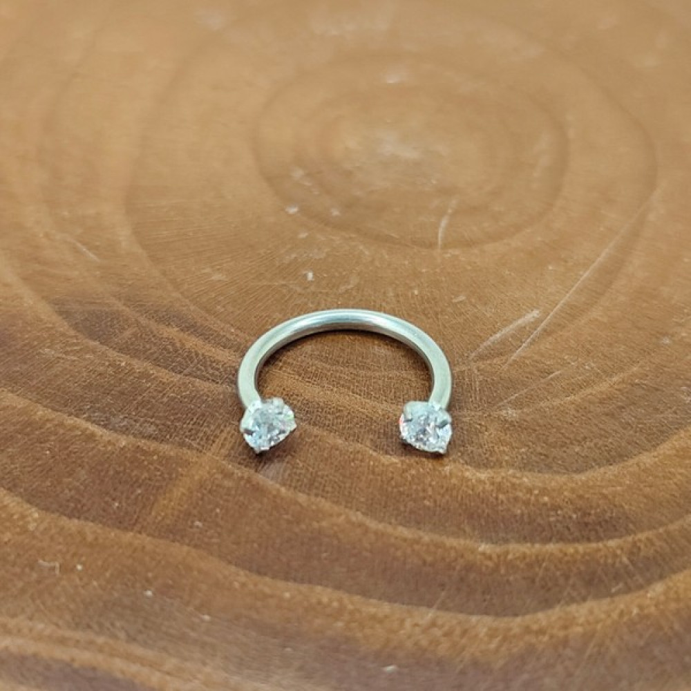 Aya Tasarım Çelik Kararmaz 3mm Taşlı Halka Piercing - 10mm - Gümüş Altın & Gümüş Piercing Fiyatı