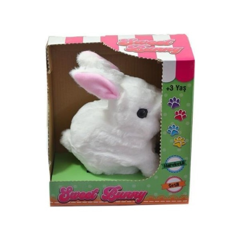 Aya Toys Pilli Peluş Tavşan 40098, Hareketli Sesli Peluş Tavşan - BEYAZ Peluş Oyuncaklar Fiyatı