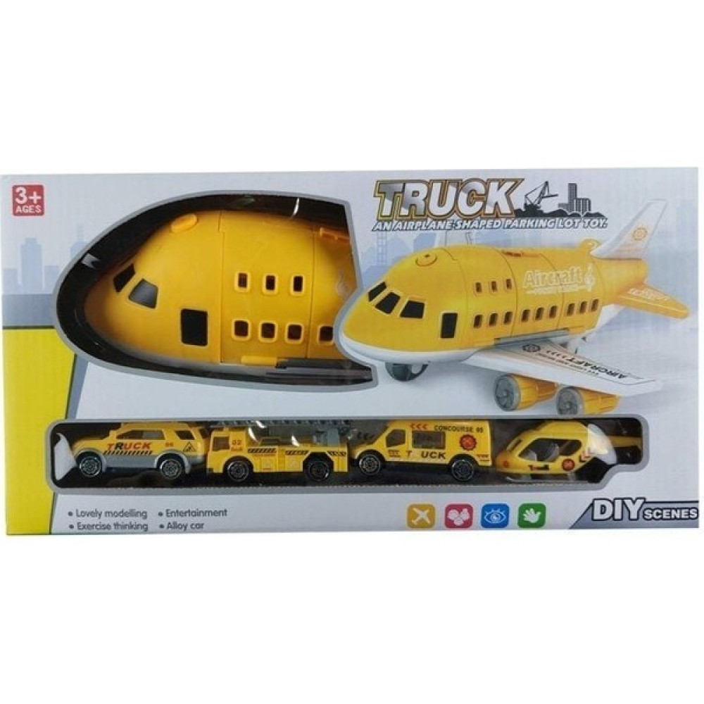 Aya Toys Sarı Kargo Uçağı ve Acil Durum Araçları Seti Oyuncak Araç Fiyatı