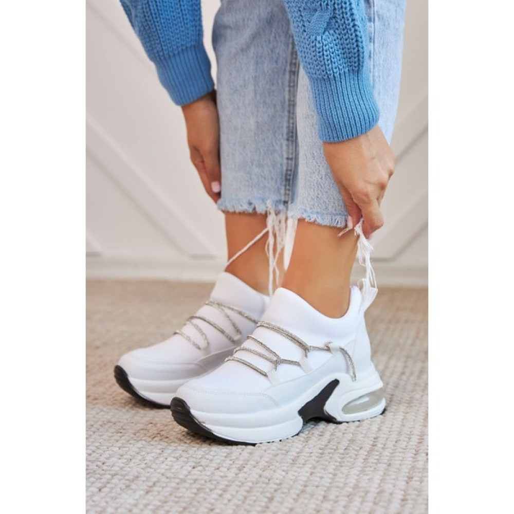 Ayakkabı Delisiyim Orka Taşlı Gizli Dolgu Topuklu Kalın Taban Kadın Spor Ayakkabı Sneaker Spor Ayakkabı Fiyatı