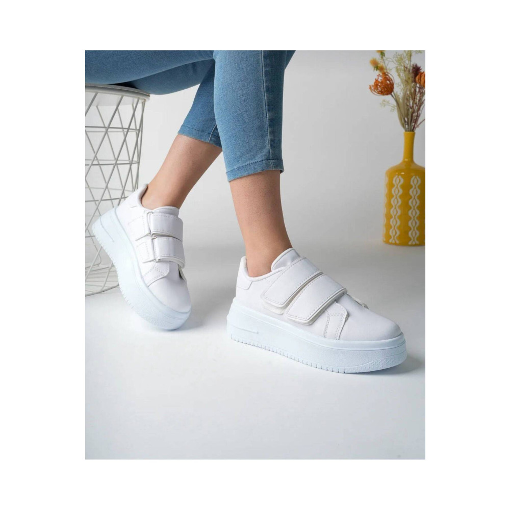 ayakkabıhavuzu Beyaz Yüksek Tabanlı Cırt Bantlı Sneaker 37 Beden Spor Ayakkabı Fiyatı