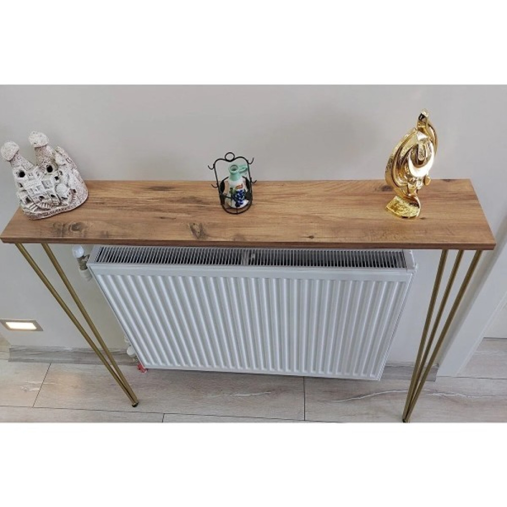Ayalina Dresuar Petek Üstü Duvar Raf Atlantik Çam Desen -Gold Ayak RAF-120 CM(110 cm ve Altı Petekler Için) Dresuar / Makyaj Masası Fiyatı