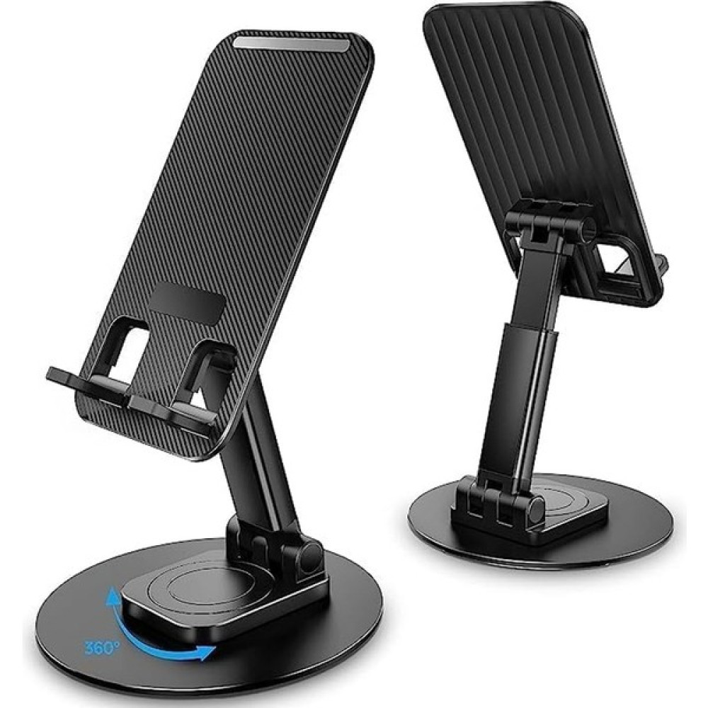 Ayarlanabilir Telefon ve Tablet Tutucu Stand / Katlanabilir / 360 Döndürülebilir / Siyah - Siyah - Siyah Tablet Aksesuarı Fiyatı