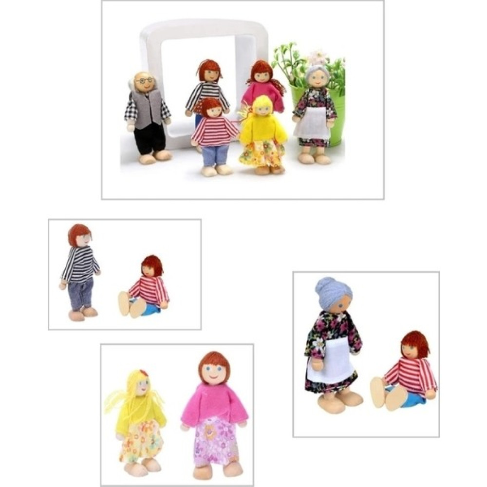 Ayas Eğitici Oyuncak Ahşap Hareketli Kukla Aile 6 Kişi Set Oto Boyaları Fiyatı