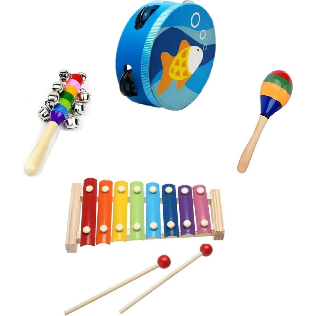 Ayas Eğitici Oyuncak Ahşap Tef - Ahşap Renkli Marakas - Ksilefon Ritim Ses Algı Çocuk Müzik Aleti Seti Anne Bebek Oyuncak Fiyatı